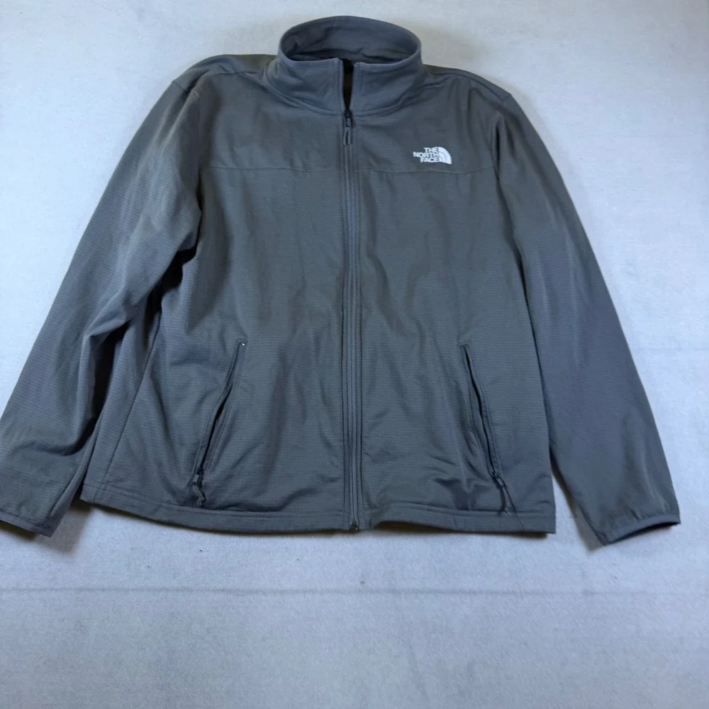 The North Face Mens Grey Full Zip Softshell Jacket Mock Neck XL Regular